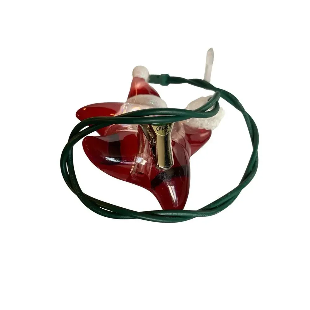 Dept 56 Tiny Bubbles Star Santa ornament clip on plug in‎
